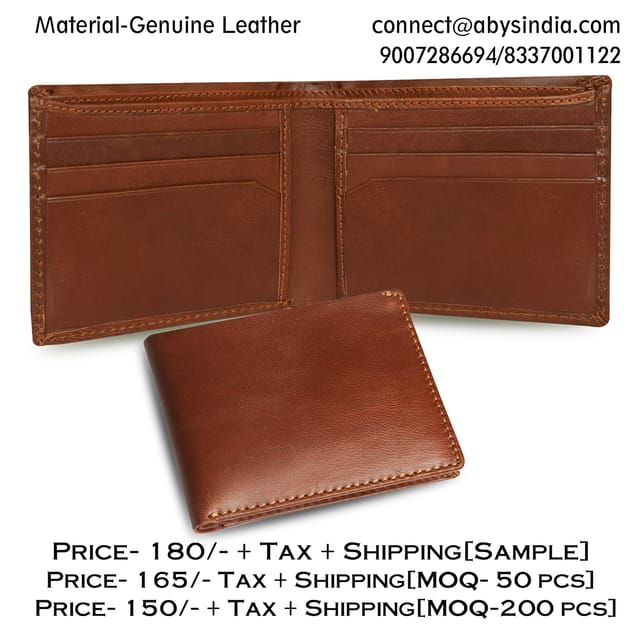 RFID Protected Tan Hunter Leather Wallet For Men