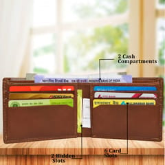 RFID Protected Tan Hunter Leather Wallet For Men