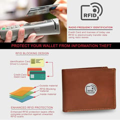 RFID Protected Tan Hunter Leather Wallet For Men