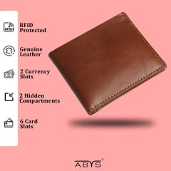 RFID Protected Tan Hunter Leather Wallet For Men