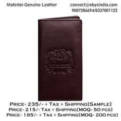 Genuine Leather Coffee Colour Long Wallet