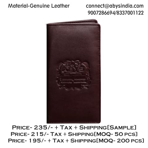 Genuine Leather Coffee Colour Long Wallet