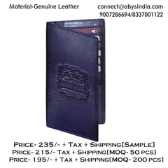 Genuine Leather Blue Colour Long Wallet