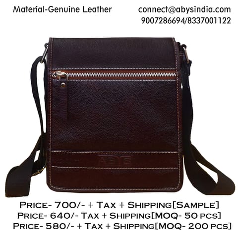 Genuine Leather Dark Brown Colour Messenger Bag