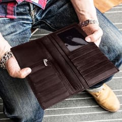 Genuine Leather Coffee Colour Long Wallet