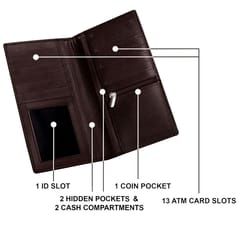 Genuine Leather Coffee Colour Long Wallet