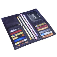 Genuine Leather Blue Colour Long Wallet