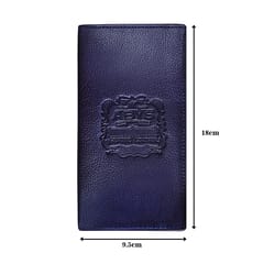 Genuine Leather Blue Colour Long Wallet