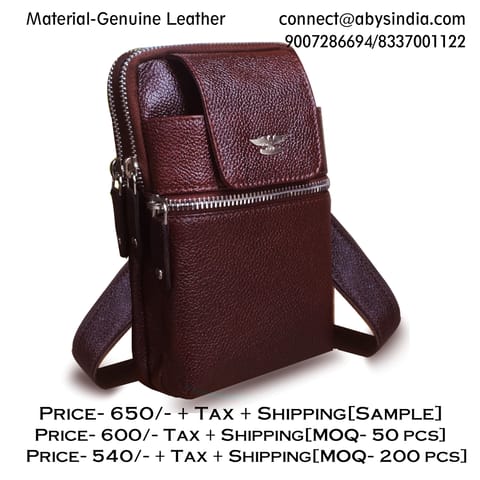 Genuine Leather Dark Brown Small Messenger\Waist bag