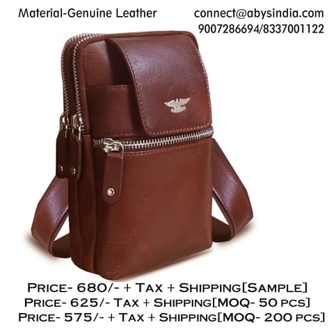 Genuine Leather Cogniac Small Messenger\Waist bag