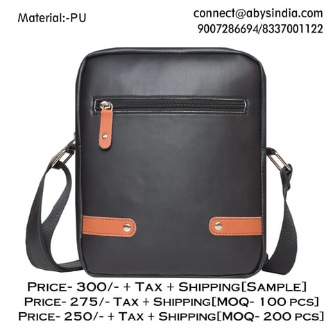 Black PU Messenger Bag