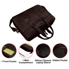 Genuine Leather 14 Inch Coffee Laptop Bag