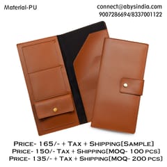 PU Tan Passport Holder