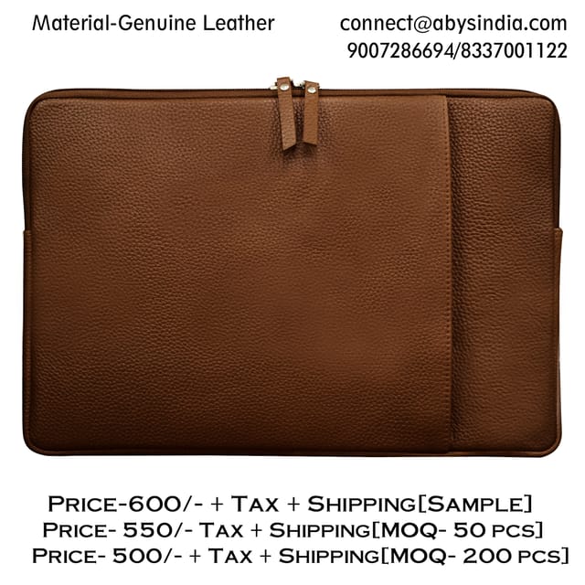 14 Inch Tan Laptop Sleeve