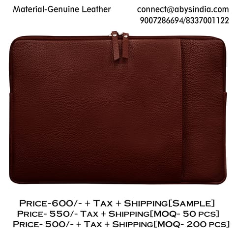 14 Inch Dark Brown Laptop Sleeve