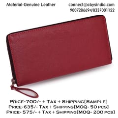 Genuine Leather Cherry Ladies Wallet