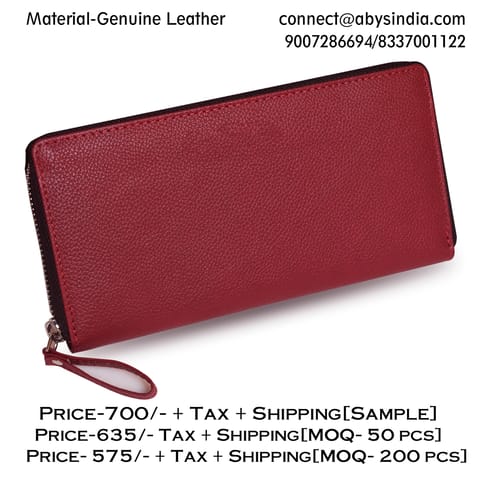 Genuine Leather Cherry Ladies Wallet