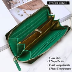 Genuine Leather Green Ladies Wallet