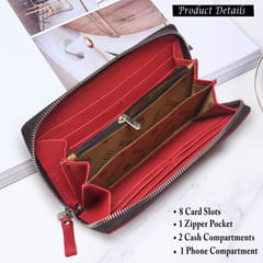 Genuine Leather Red Ladies Wallet