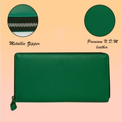 Genuine Leather Green Ladies Wallet