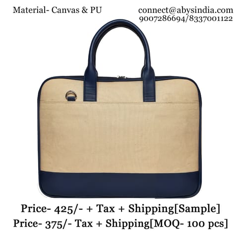 14 Inch Canvas & PU Laptop Bag